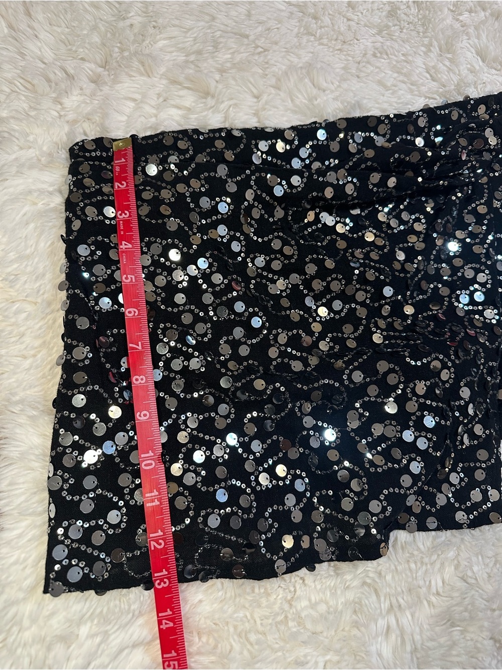 Emerson Lang Black Silver Sequin Mini Skort L Party Clubwear NWT - Picture 8 of 11